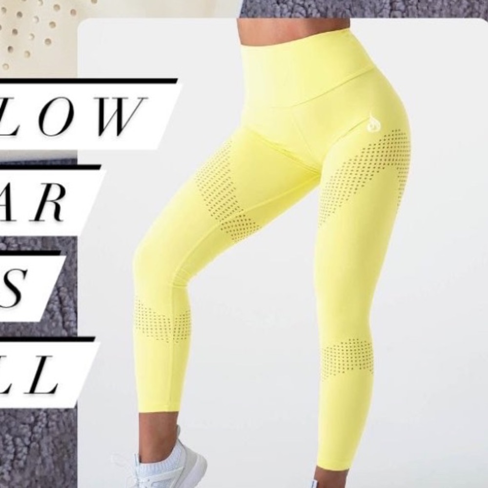 Ryderwear pastel yellow leggings